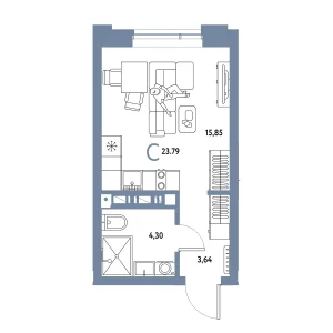 Авторский Студия 23,79 м²