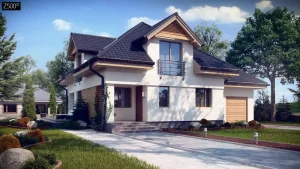 2-этажный дом Z284 225 м² с гаражом и мансардой