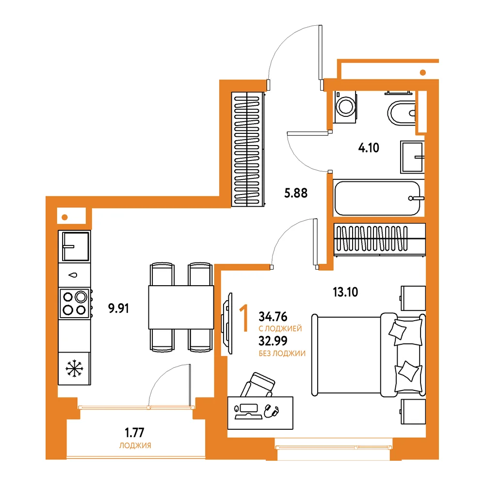 Однокомнатная