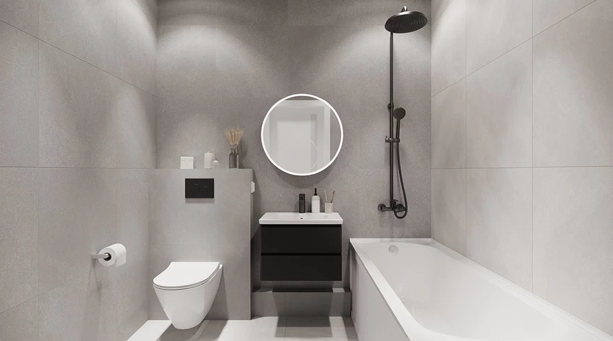 Стиль ванной «Бетон»