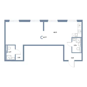 Квартира 62.77м² в ЖК «Остров-сад» в районе ДОК | Сдача: IV кв. 2027 — Центр Новостроек